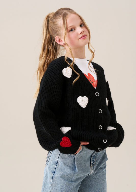 girl heart cardigan long