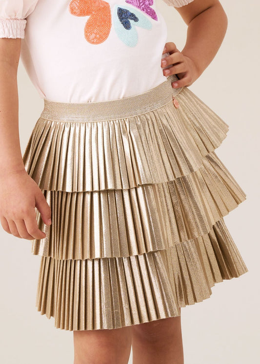 metallic skirt short