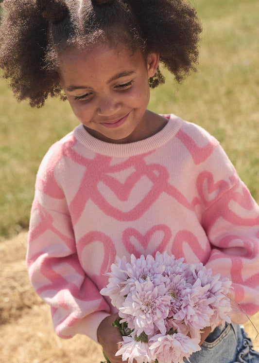 baby girl heart jumper