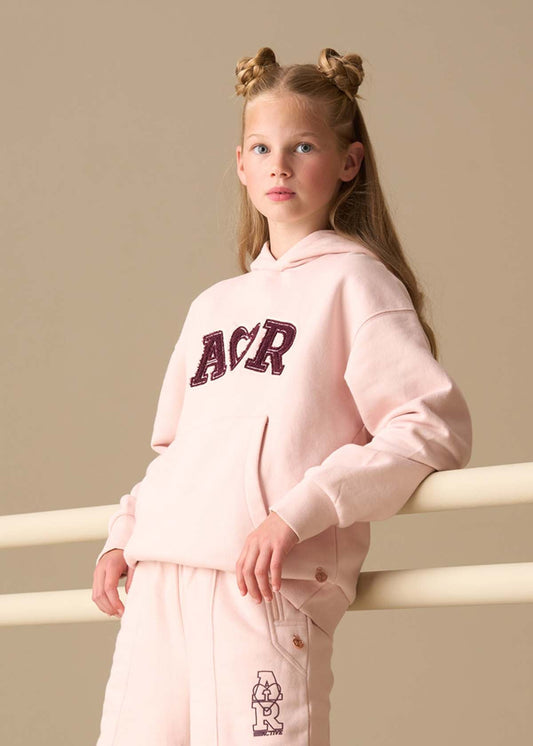 cotton girl active oversized logo hoodie pink