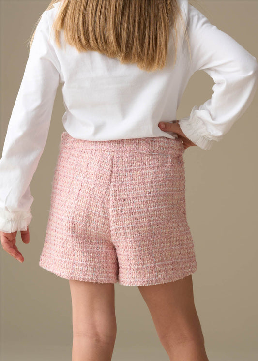 white girl tweed shorts