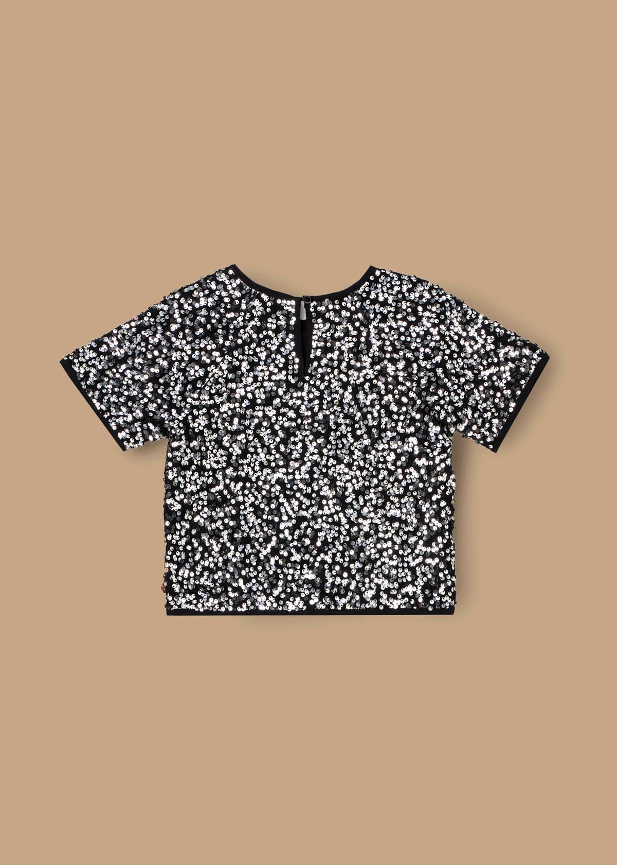 online girl silver sequin top