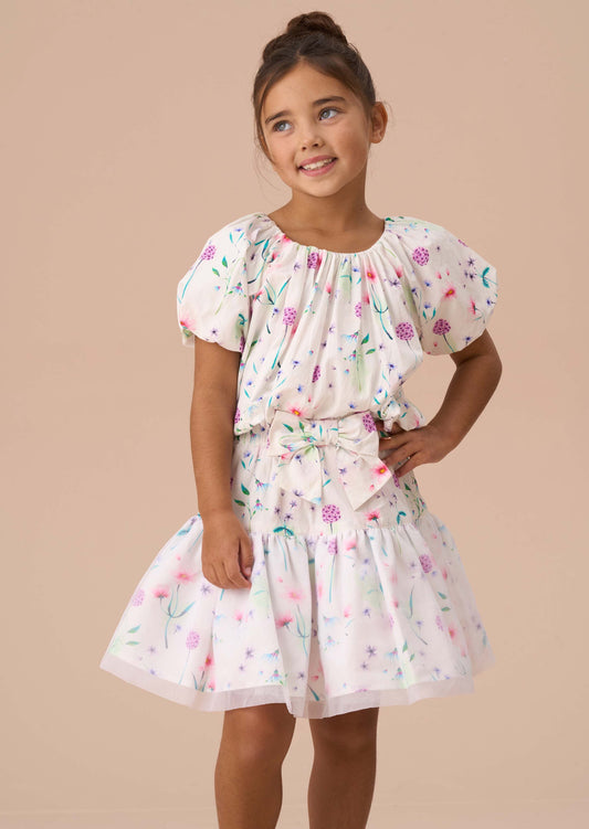 Maxi Girls White Puff Ball Skirt