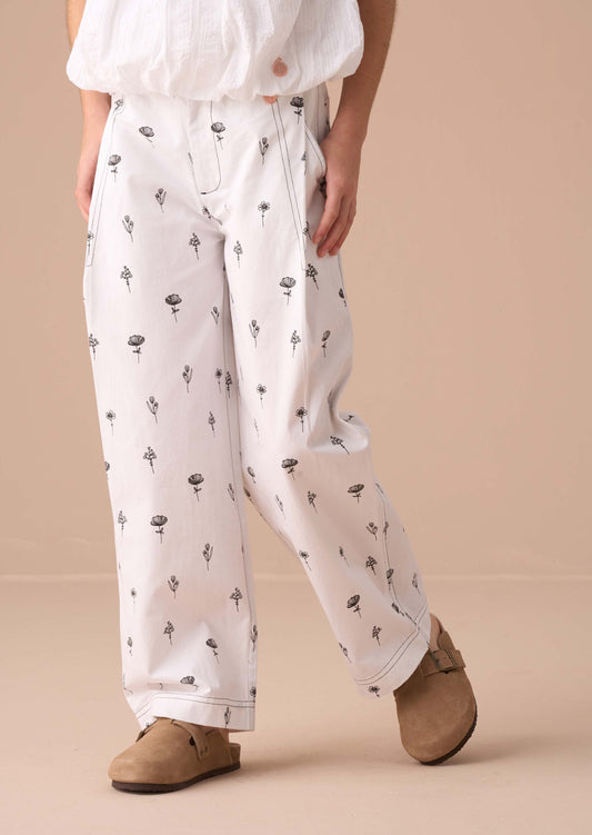 Cotton Girls Ivory Poplin Trousers