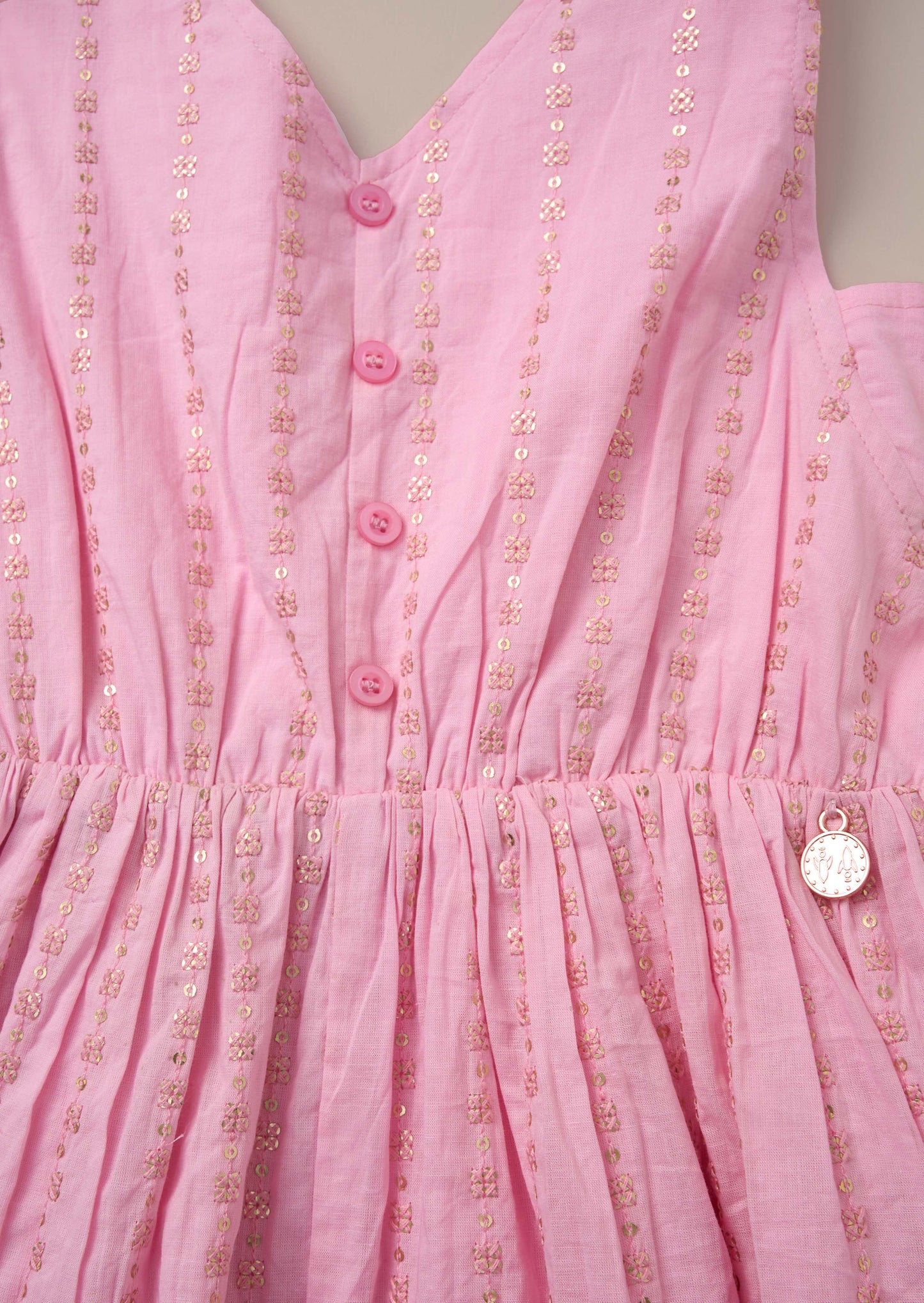 Buy Online Pink Embroidered Playsuit