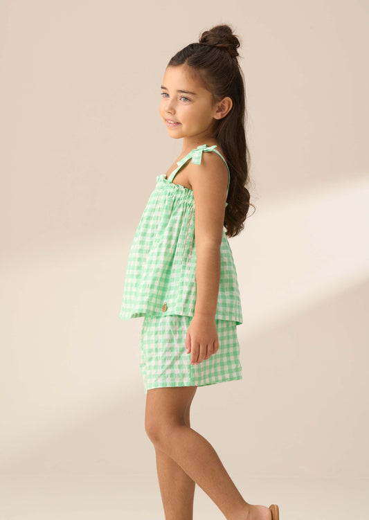 Girls Green Short Set