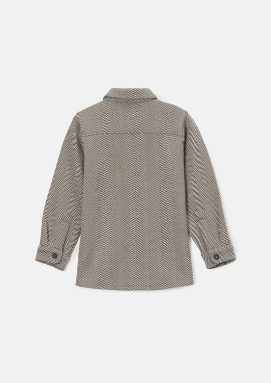 Henry Grey Herringbone Textured Shirt