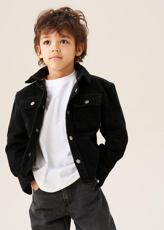 long sleeve boys cord shirt black