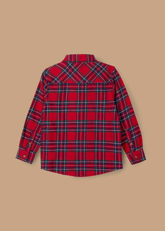 cotton boy brushed shirt with bow tie