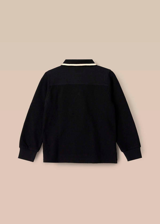 online boy tipped polo shirt black