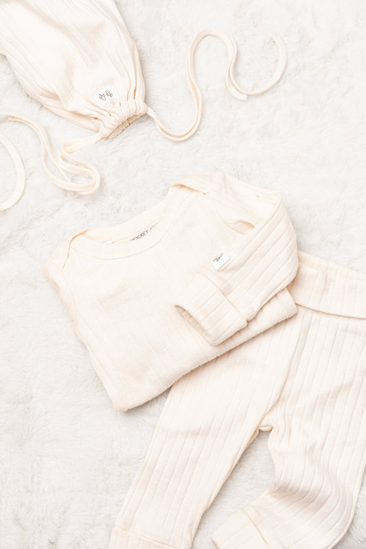 Marlowe Oatmeal Organic Cotton Rib Set