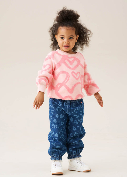 long sleeve baby girl mini heart jumper