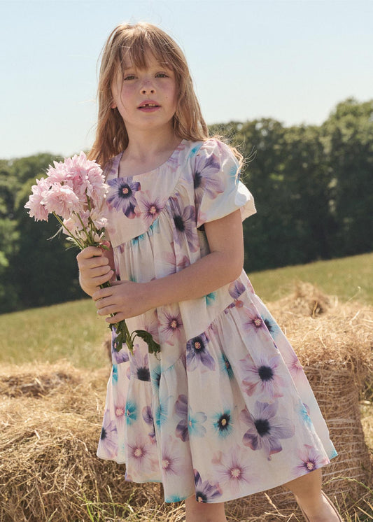 mini girls asymmetric print dress