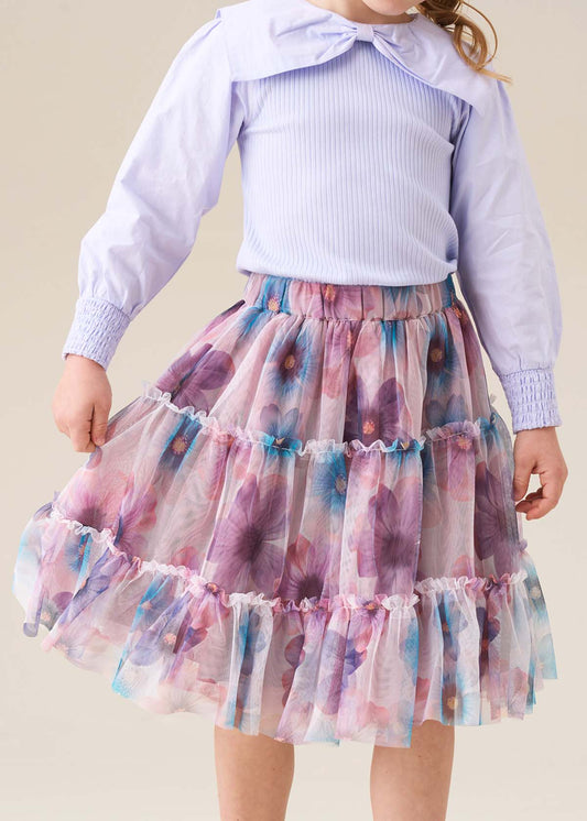 girl Printed Mesh Skirt