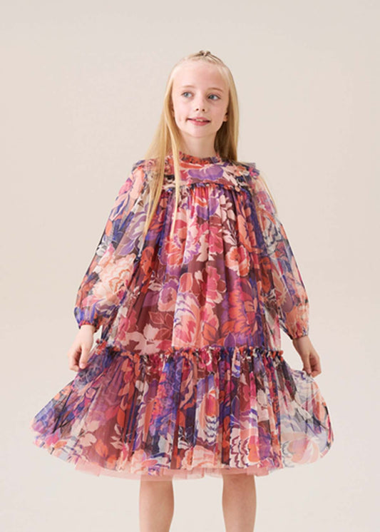 Girl Floral Mesh Dress