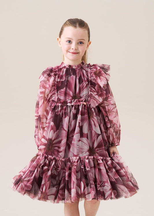 girls floral mesh dress