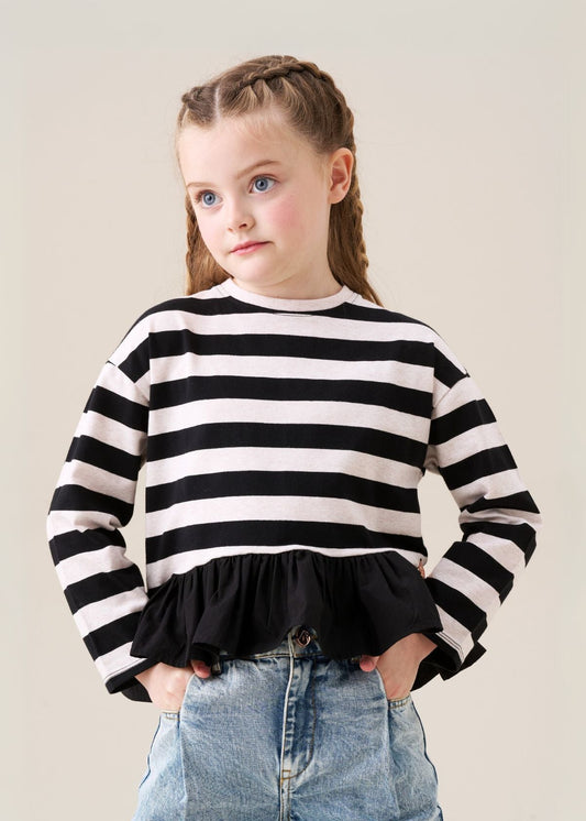 Girl Stripe Peplum Tee