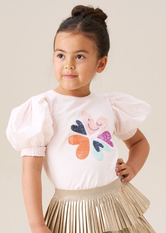 sequin puff sleeve dress