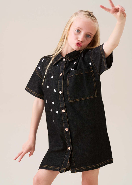 denim short dresses for girls