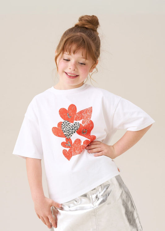 Girl Heart Print Oversized Tee