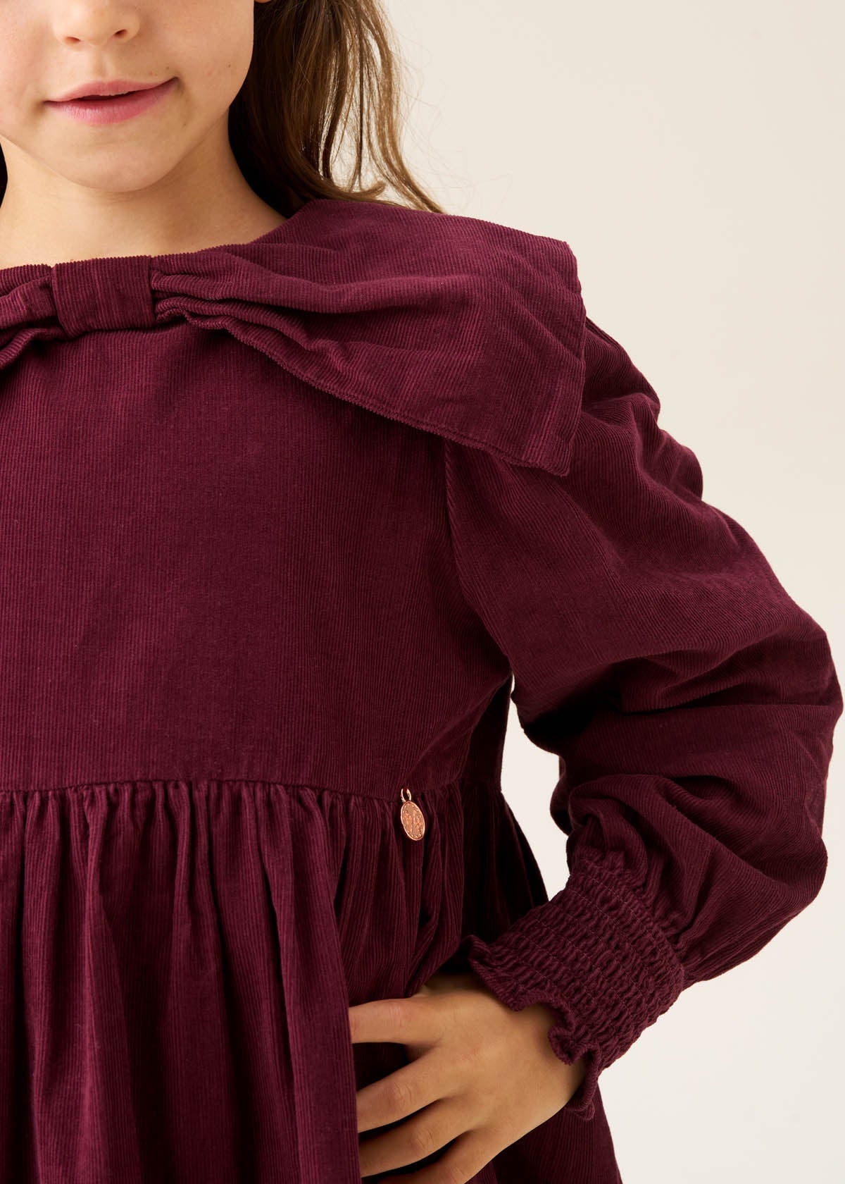 long sleeve ava collar cord dress