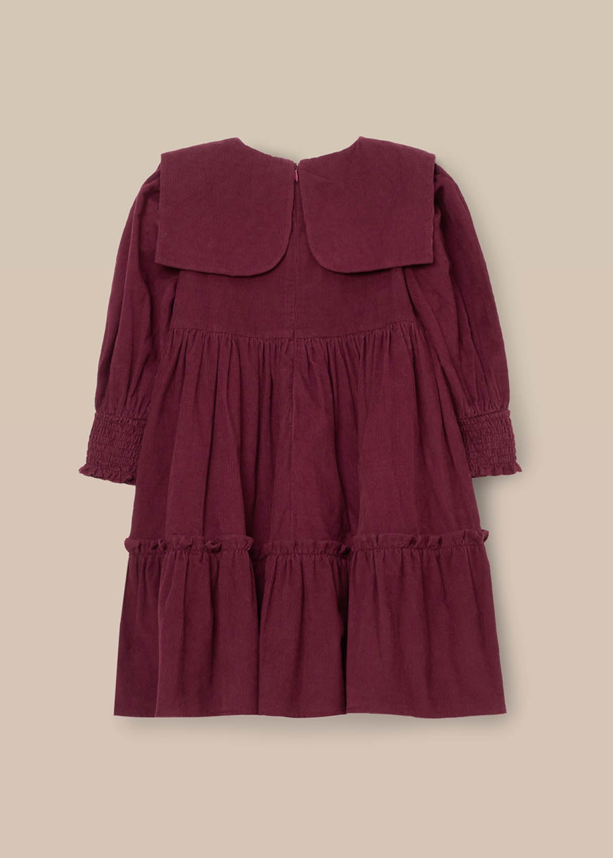 Ava Bow Collar Cord Dress Purple