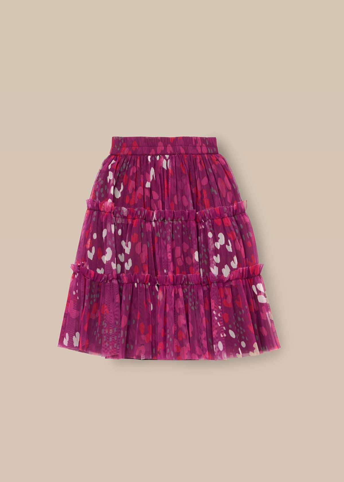 Buy Girls Pink Printed Mesh Midi Skirt