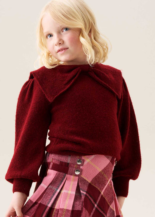 little girl bow collar jumper