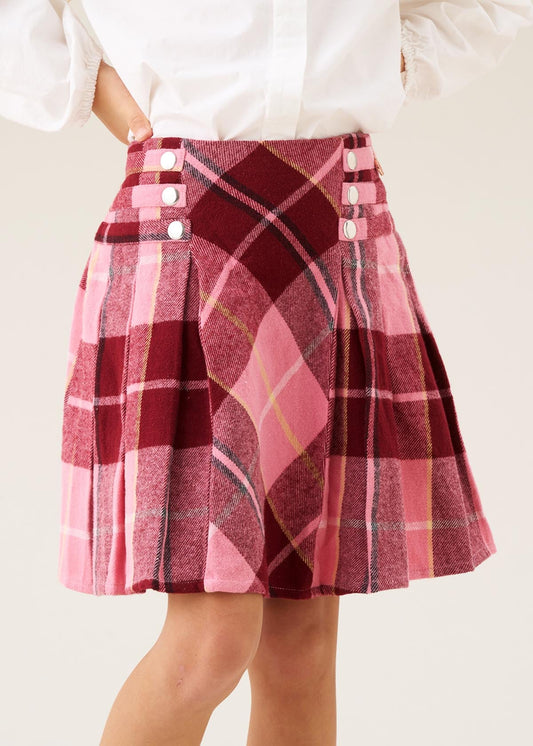 Girl Pleated Check Skirt