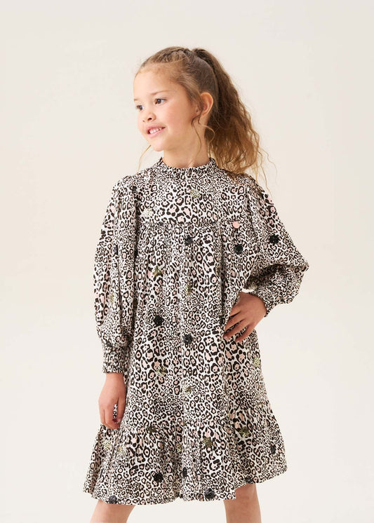 casual leopard sequin embellished dress