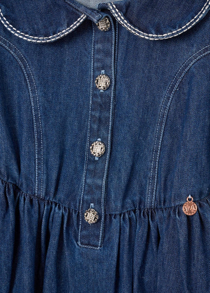 buy girl diamante embellished denim dress