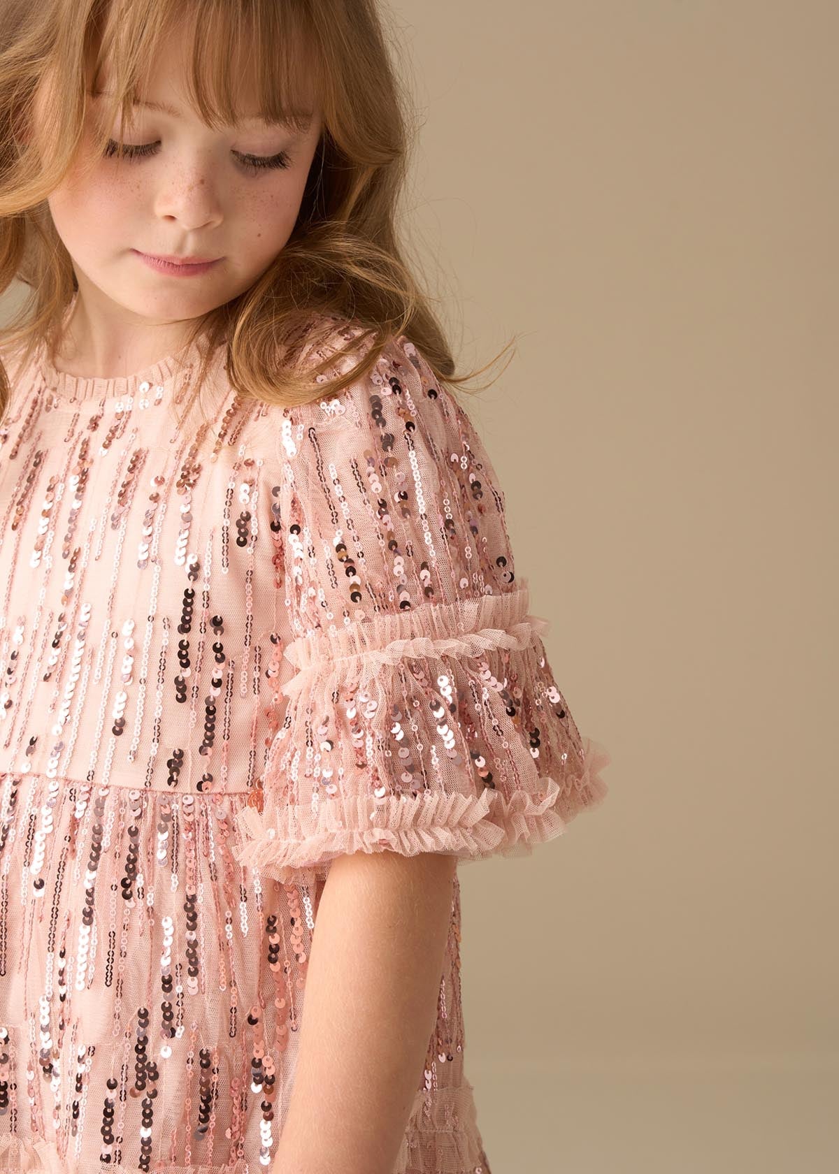 pink girl sequin dress