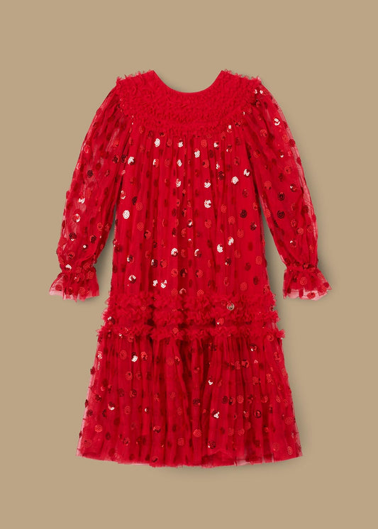Girl Ruffle Mesh Dress