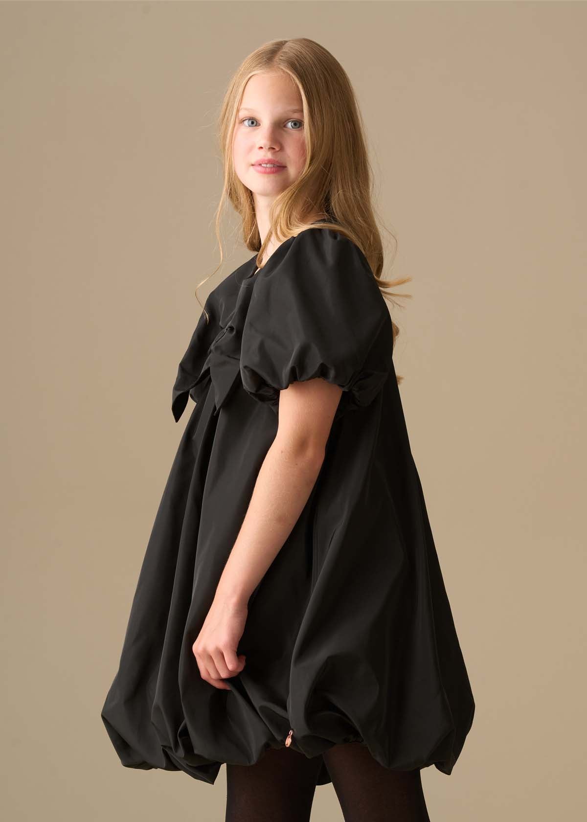 mini girl puffball bow collar dress