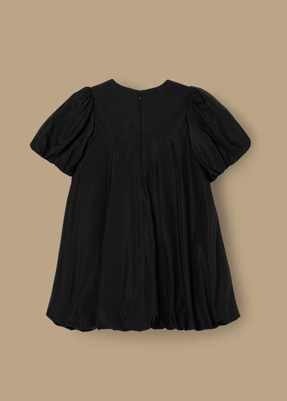 online girl puffball bow collar dress