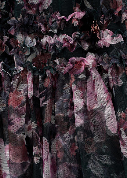 buy girl ruffle print mesh dress