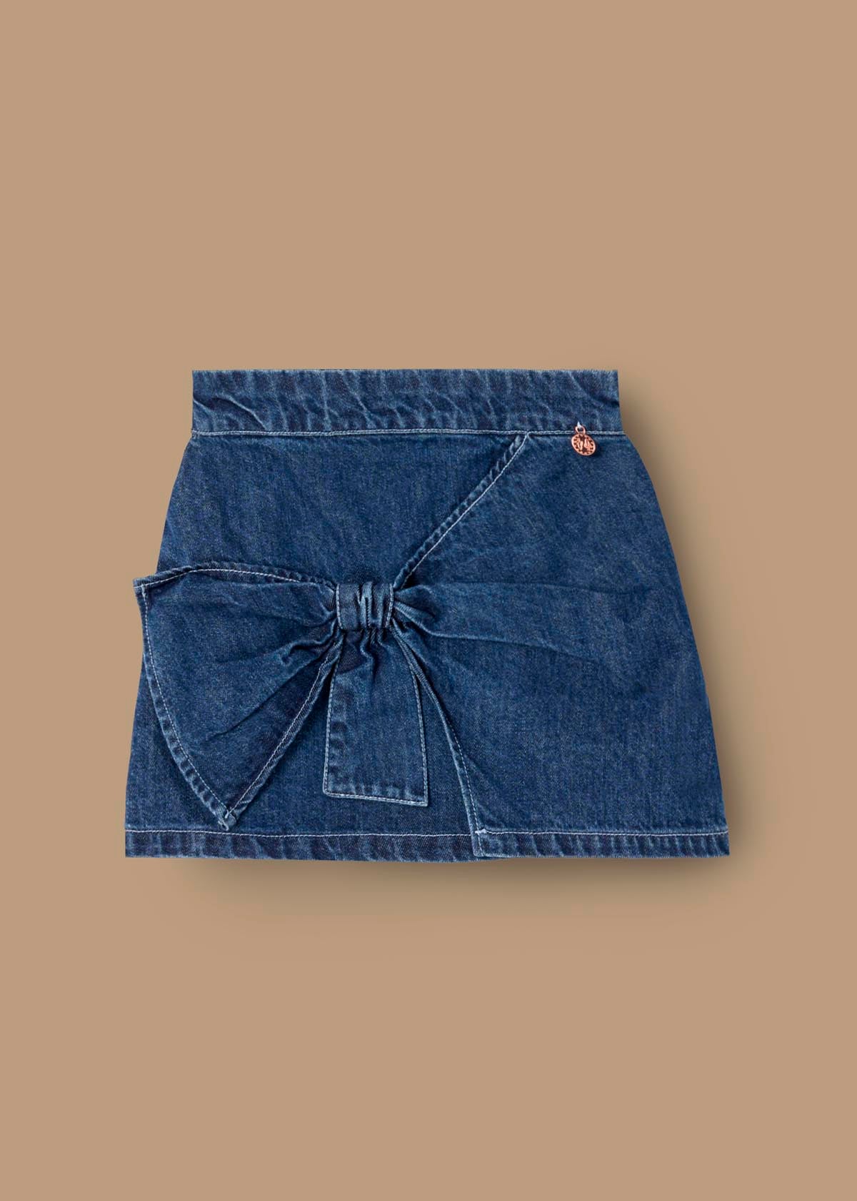 online girls denim bow aline skirt