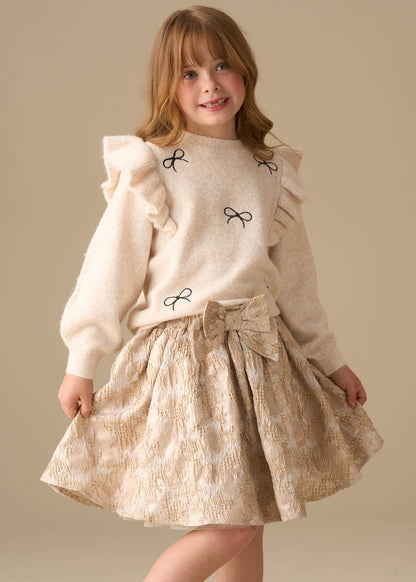 mini girl metallic jacquard skirt