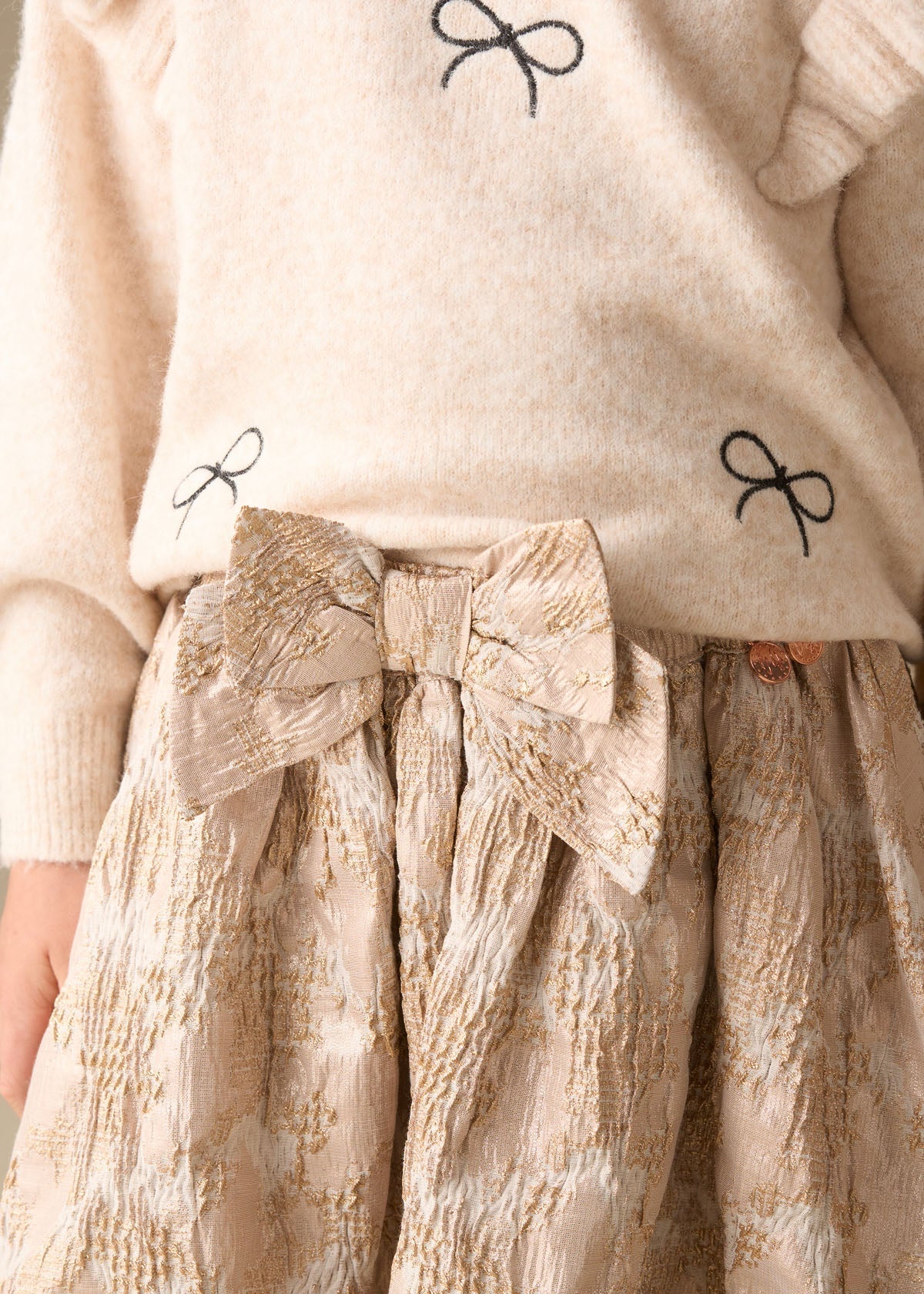 maxi girl metallic jacquard skirt