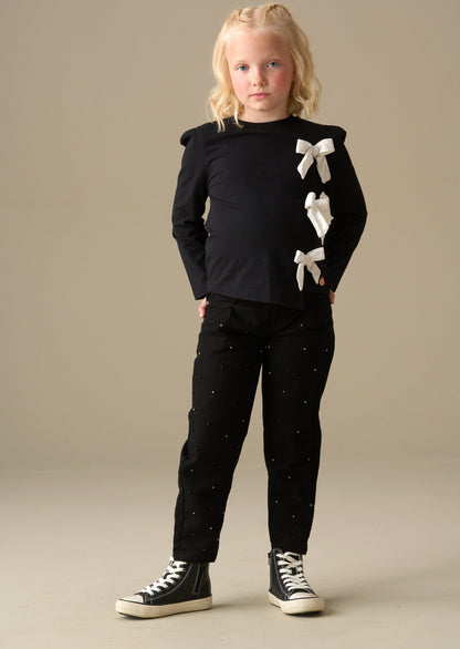 Girl Beaded Barrel Leg Jean