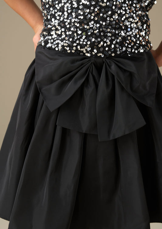 mini girl tafetta bow skirt