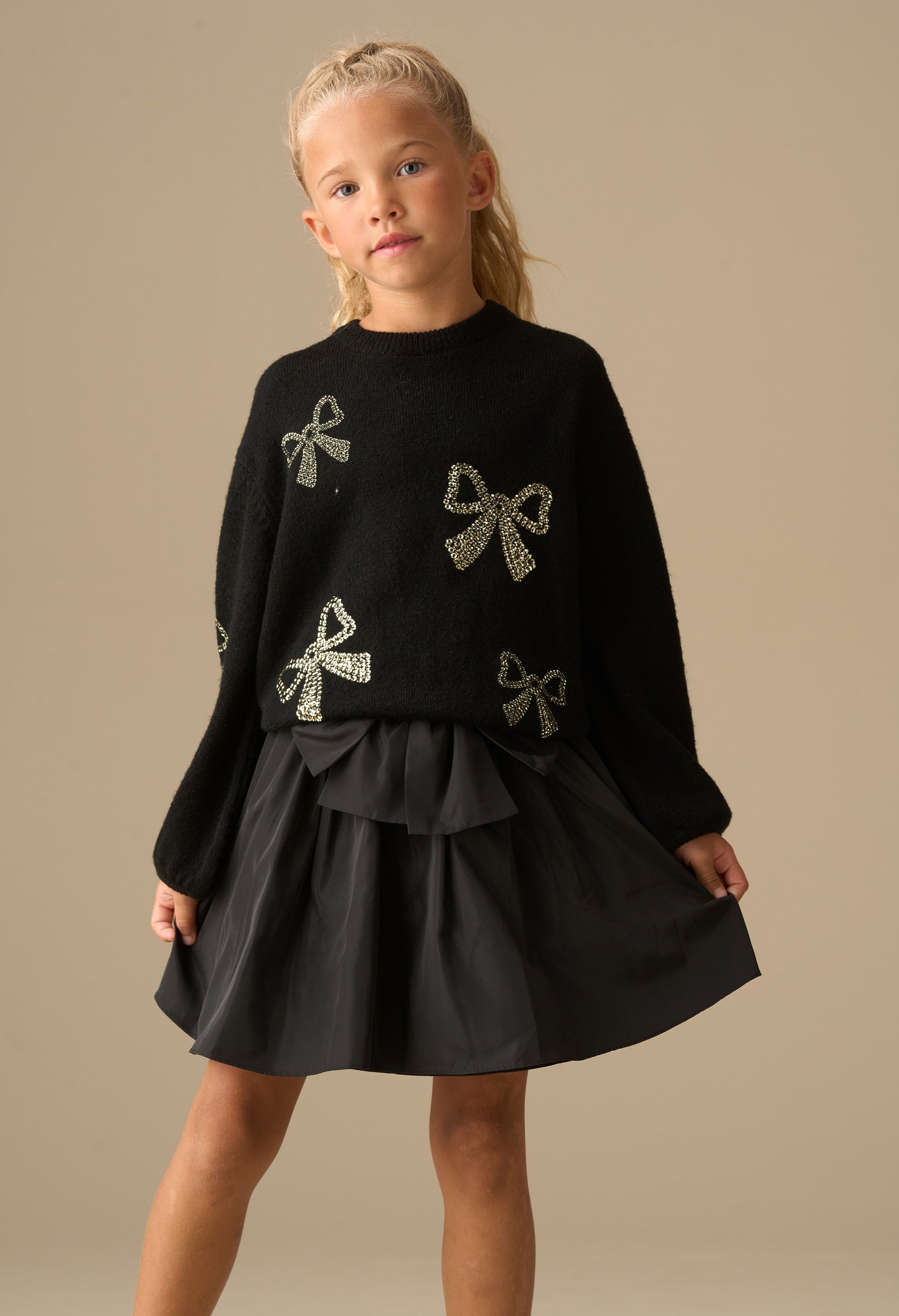 black girl tafetta bow skirt