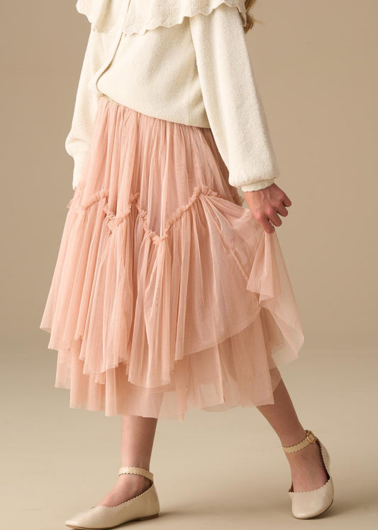 pink girl maxi ballerina tulle skirt