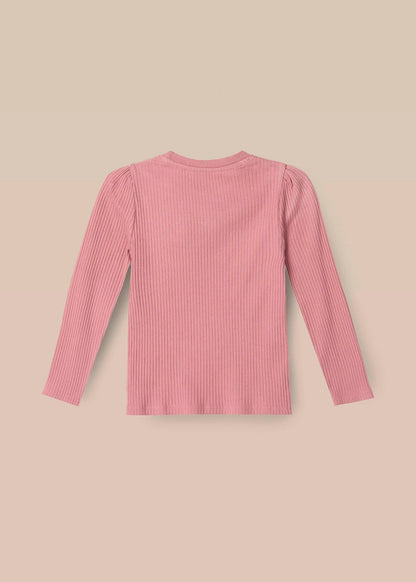 online girl corsage rib ls top rose