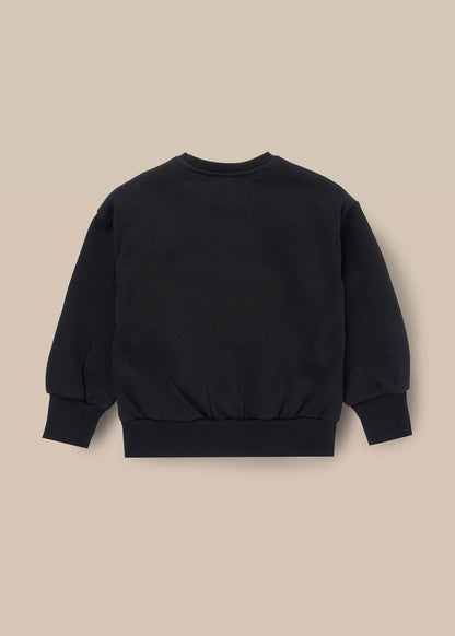 online girl embroidered bow sweat black