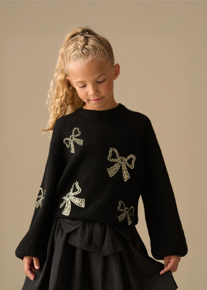 Anna Sequin Bow Jumper