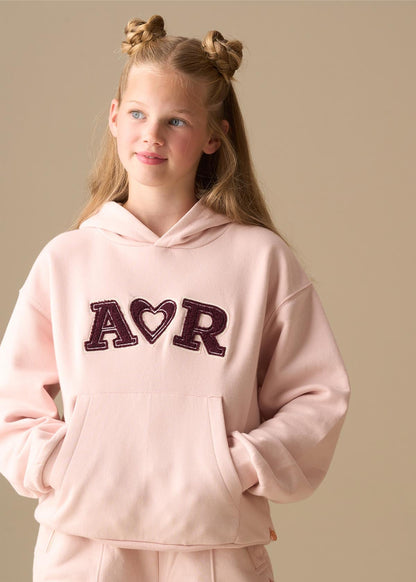long sleeve girl active oversized logo hoodie pink