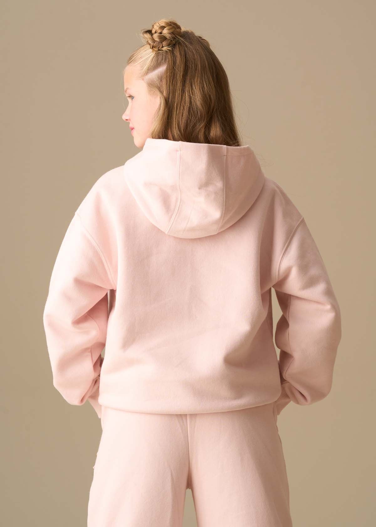 regular girl active oversized logo hoodie pink