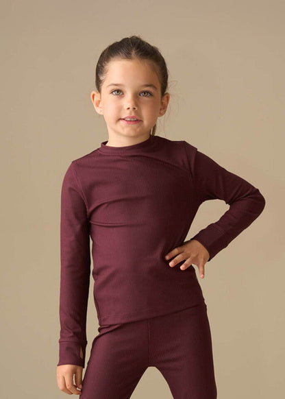 Girl Ultimate Active LS Top - Burgundy