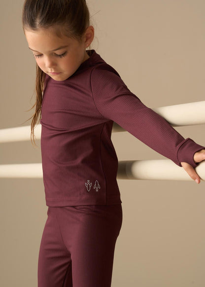 long sleeve girl ultimate active ls top burgundy